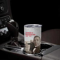 Booker T. Washington Tumbler Cup Halftone Portrait Design Tilling a Field Quote Historical Civil Rights Tribute - Wonder Print Shop
