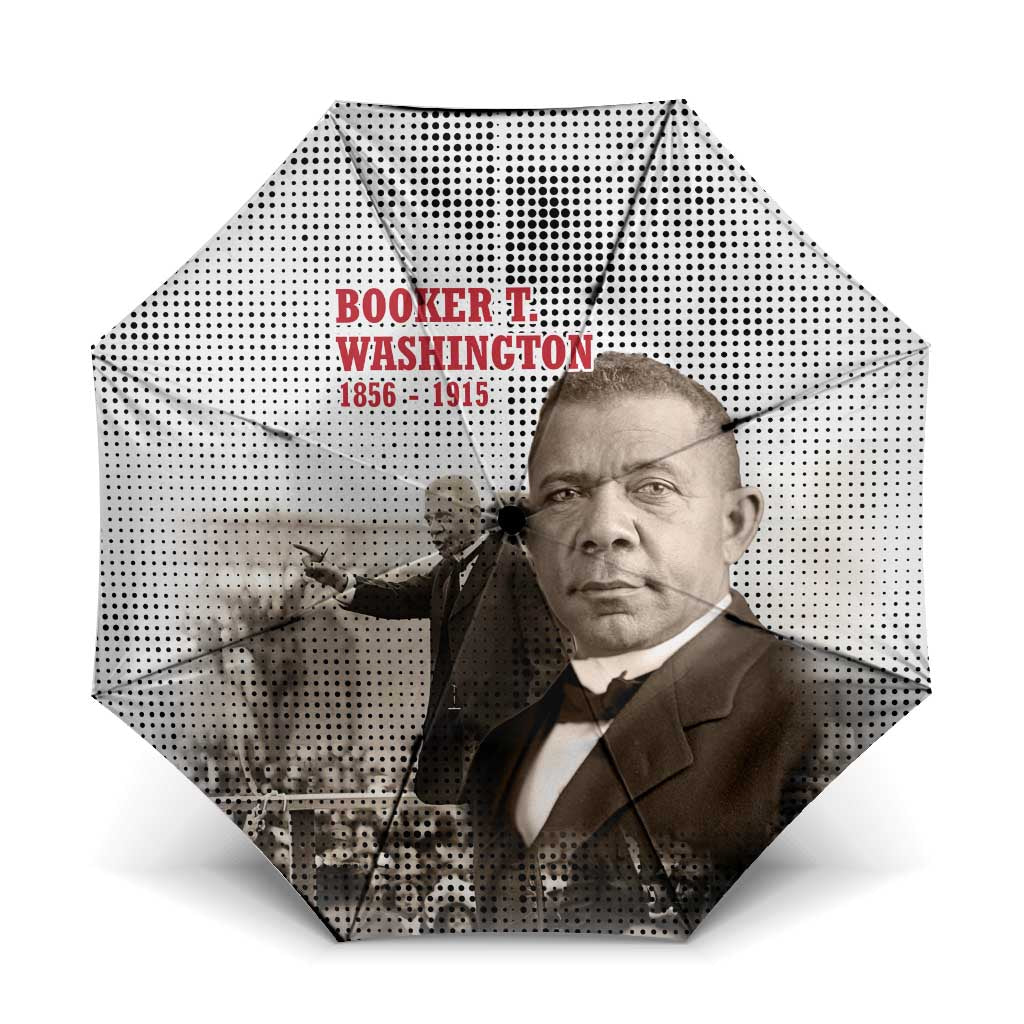 Booker T. Washington Umbrella Halftone Portrait Design Tilling a Field Quote Historical Civil Rights Tribute - Wonder Print Shop