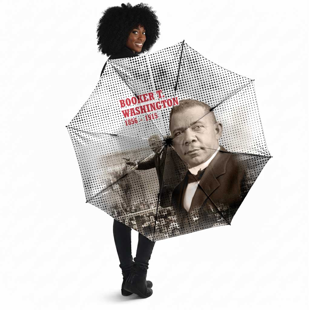 Booker T. Washington Umbrella Halftone Portrait Design Tilling a Field Quote Historical Civil Rights Tribute - Wonder Print Shop