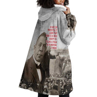 Booker T. Washington Wearable Blanket Hoodie Halftone Portrait Design Tilling a Field Quote Historical Civil Rights Tribute - Wonder Print Shop