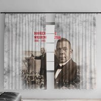 Booker T. Washington Window Curtain Halftone Portrait Design Tilling a Field Quote Historical Civil Rights Tribute - Wonder Print Shop