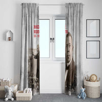Booker T. Washington Window Curtain Halftone Portrait Design Tilling a Field Quote Historical Civil Rights Tribute - Wonder Print Shop