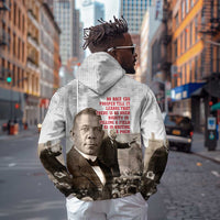 Booker T. Washington Zip Hoodie Halftone Portrait Design Tilling a Field Quote Historical Civil Rights Tribute - Wonder Print Shop