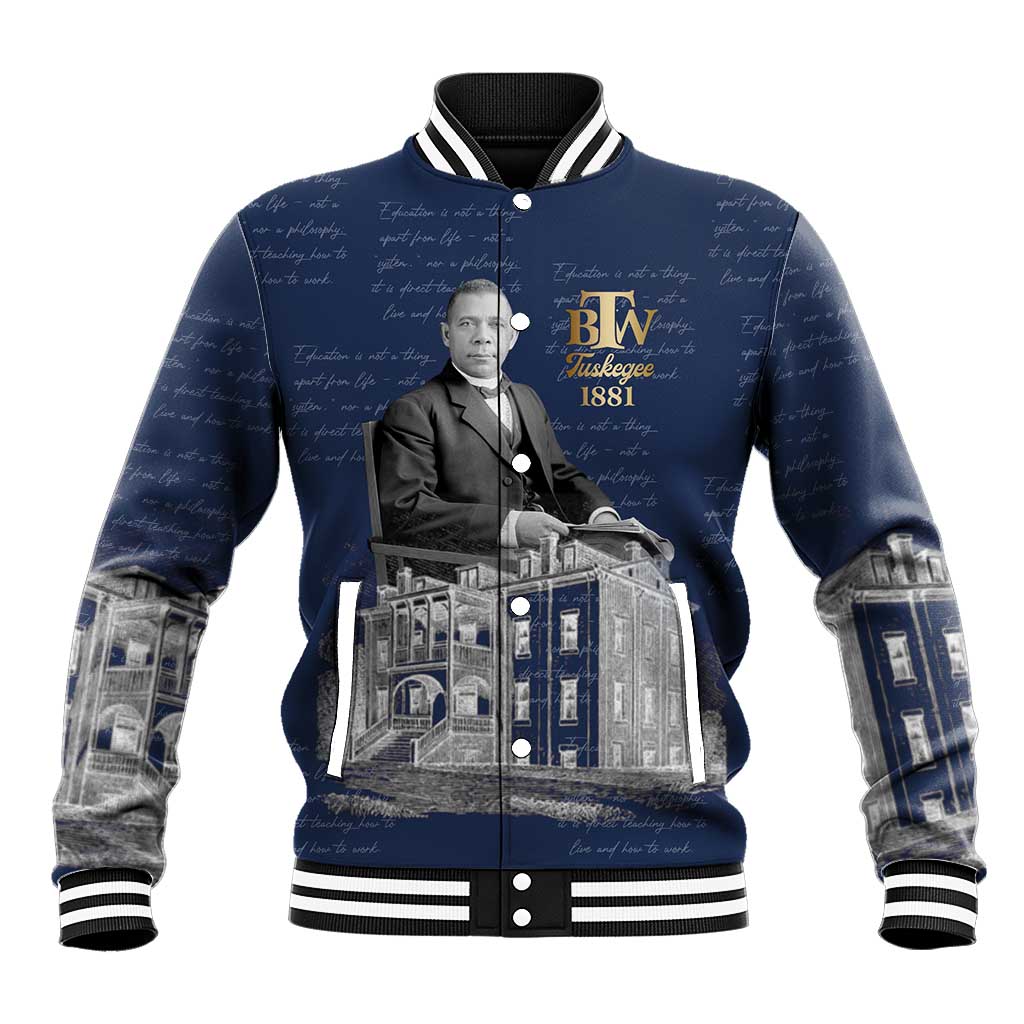 Booker T. Washington Baseball Jacket Tuskegee Institute Design Educational Legacy 1881 Historic Tribute - Wonder Print Shop