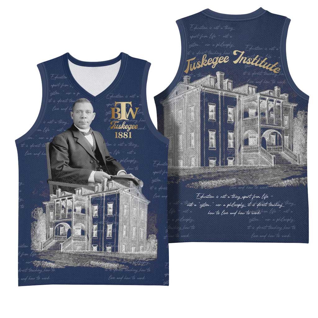 Booker T. Washington Basketball Jersey Tuskegee Institute Design Educational Legacy 1881 Historic Tribute - Wonder Print Shop