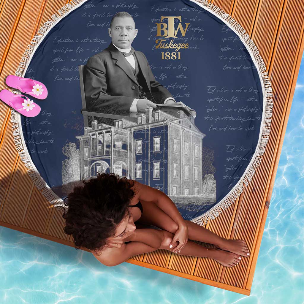 Booker T. Washington Beach Blanket Tuskegee Institute Design Educational Legacy 1881 Historic Tribute - Wonder Print Shop