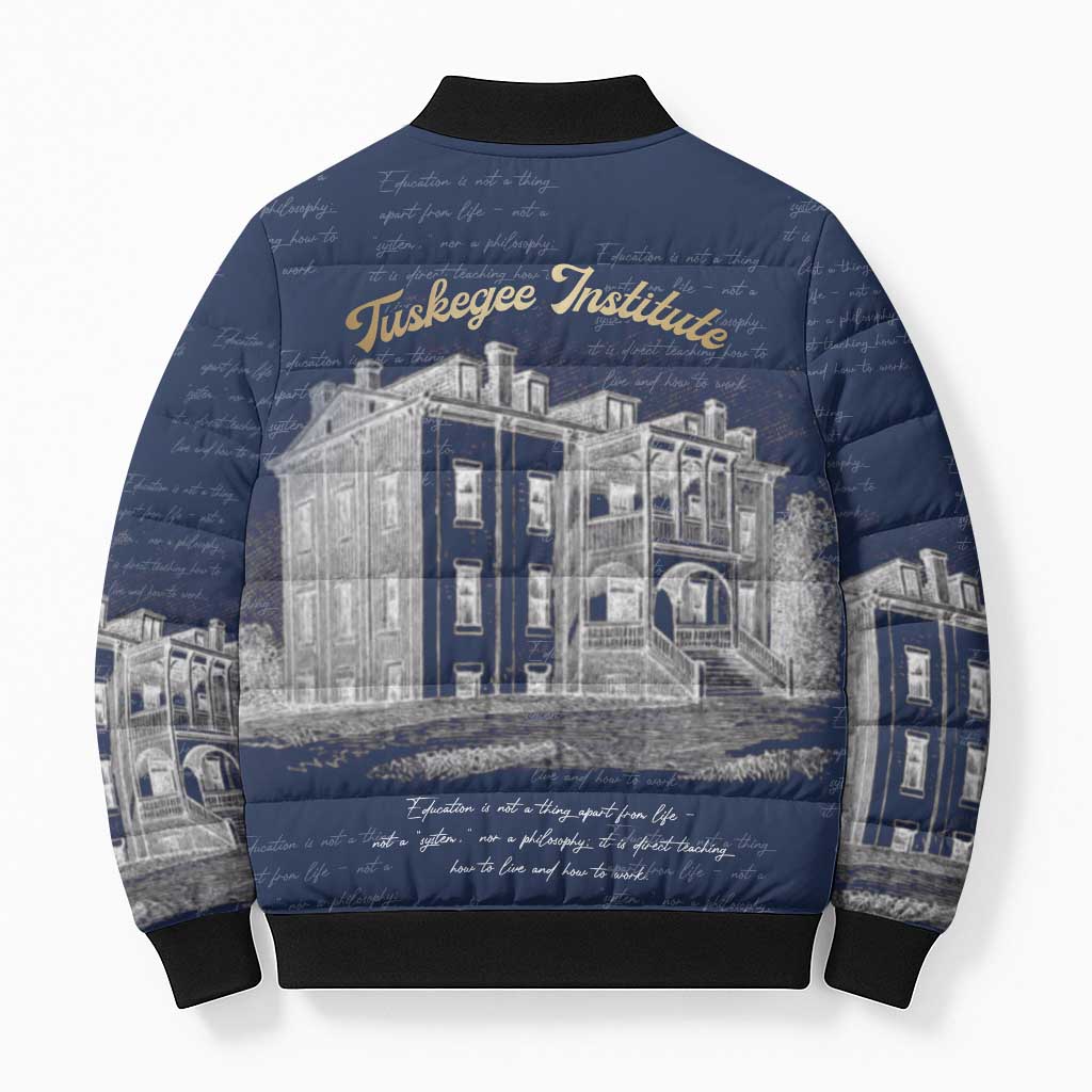 Booker T. Washington Bomber Puffer Jacket Tuskegee Institute Design Educational Legacy 1881 Historic Tribute - Wonder Print Shop