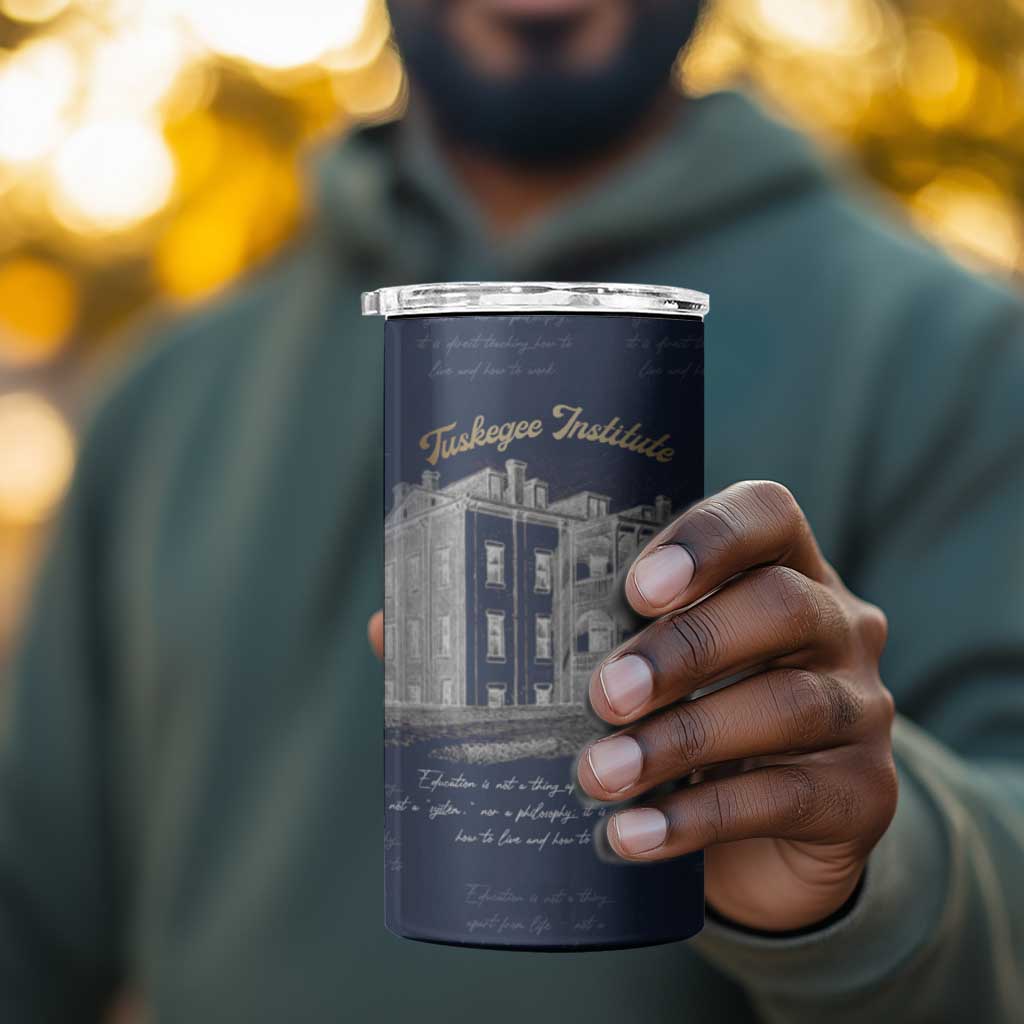 Booker T. Washington 4 in 1 Can Cooler Tumbler Tuskegee Institute Design Educational Legacy 1881 Historic Tribute - Wonder Print Shop