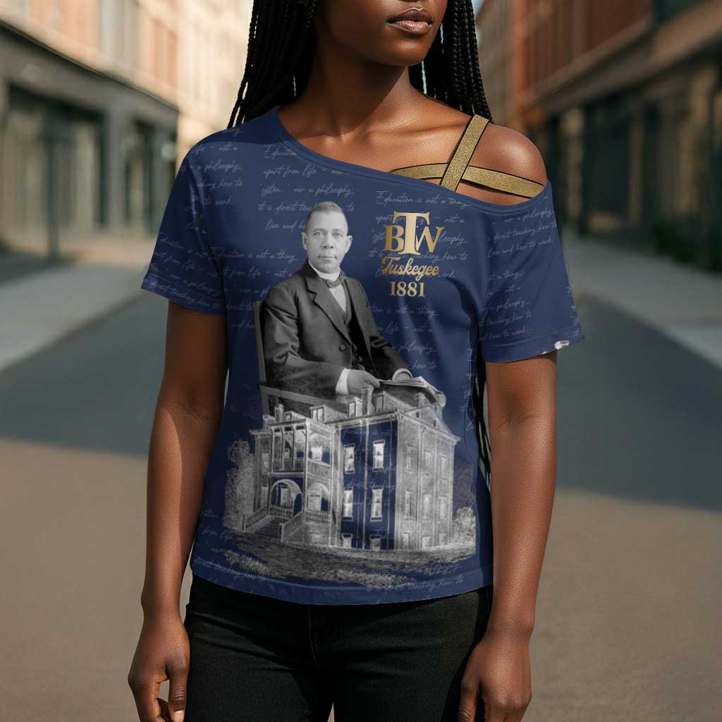 Booker T. Washington Cross Shoulder Shirt Tuskegee Institute Design Educational Legacy 1881 Historic Tribute - Wonder Print Shop