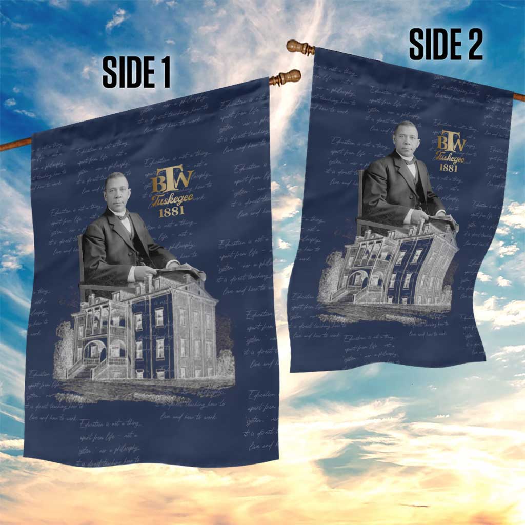 Booker T. Washington Garden Flag Tuskegee Institute Design Educational Legacy 1881 Historic Tribute - Wonder Print Shop