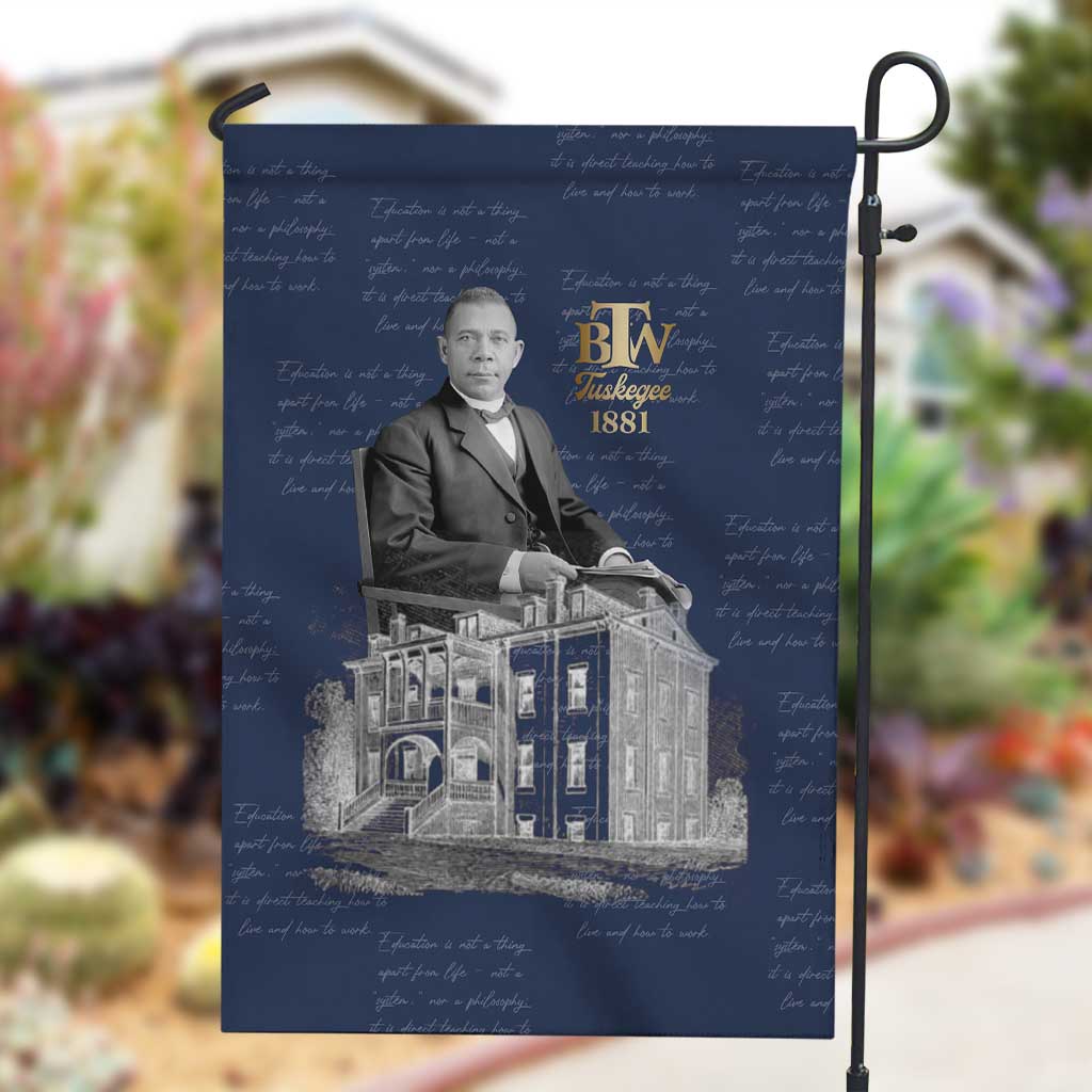 Booker T. Washington Garden Flag Tuskegee Institute Design Educational Legacy 1881 Historic Tribute - Wonder Print Shop