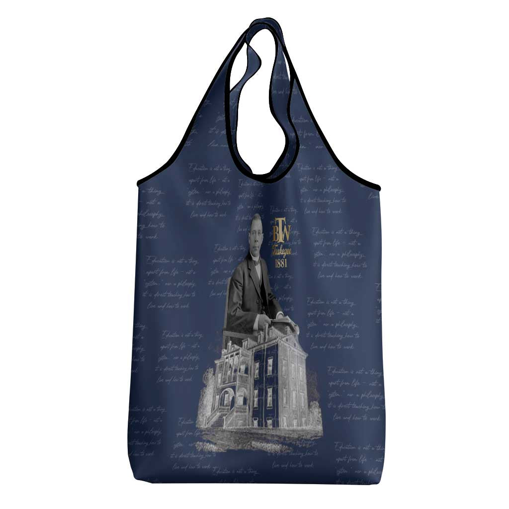 Booker T. Washington Grocery Bag Tuskegee Institute Design Educational Legacy 1881 Historic Tribute - Wonder Print Shop