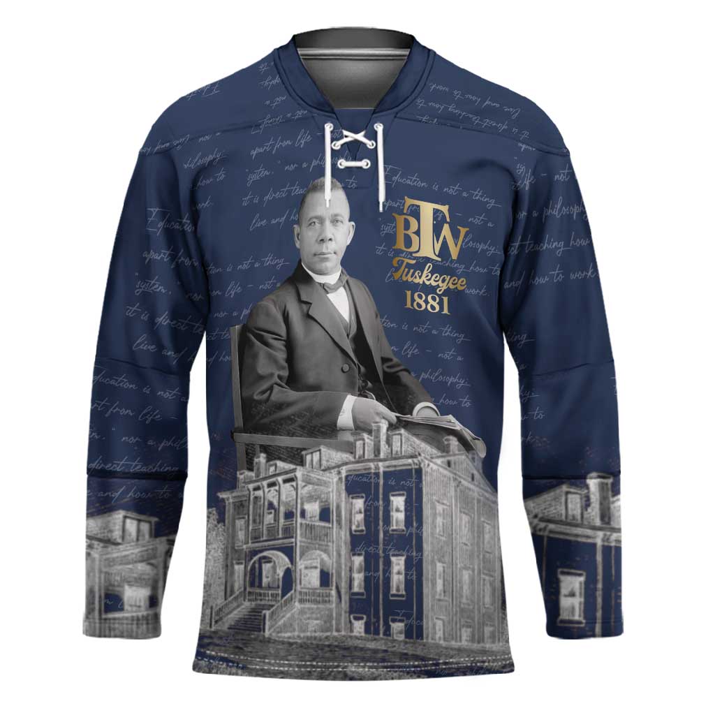 Booker T. Washington Hockey Jersey Tuskegee Institute Design Educational Legacy 1881 Historic Tribute - Wonder Print Shop