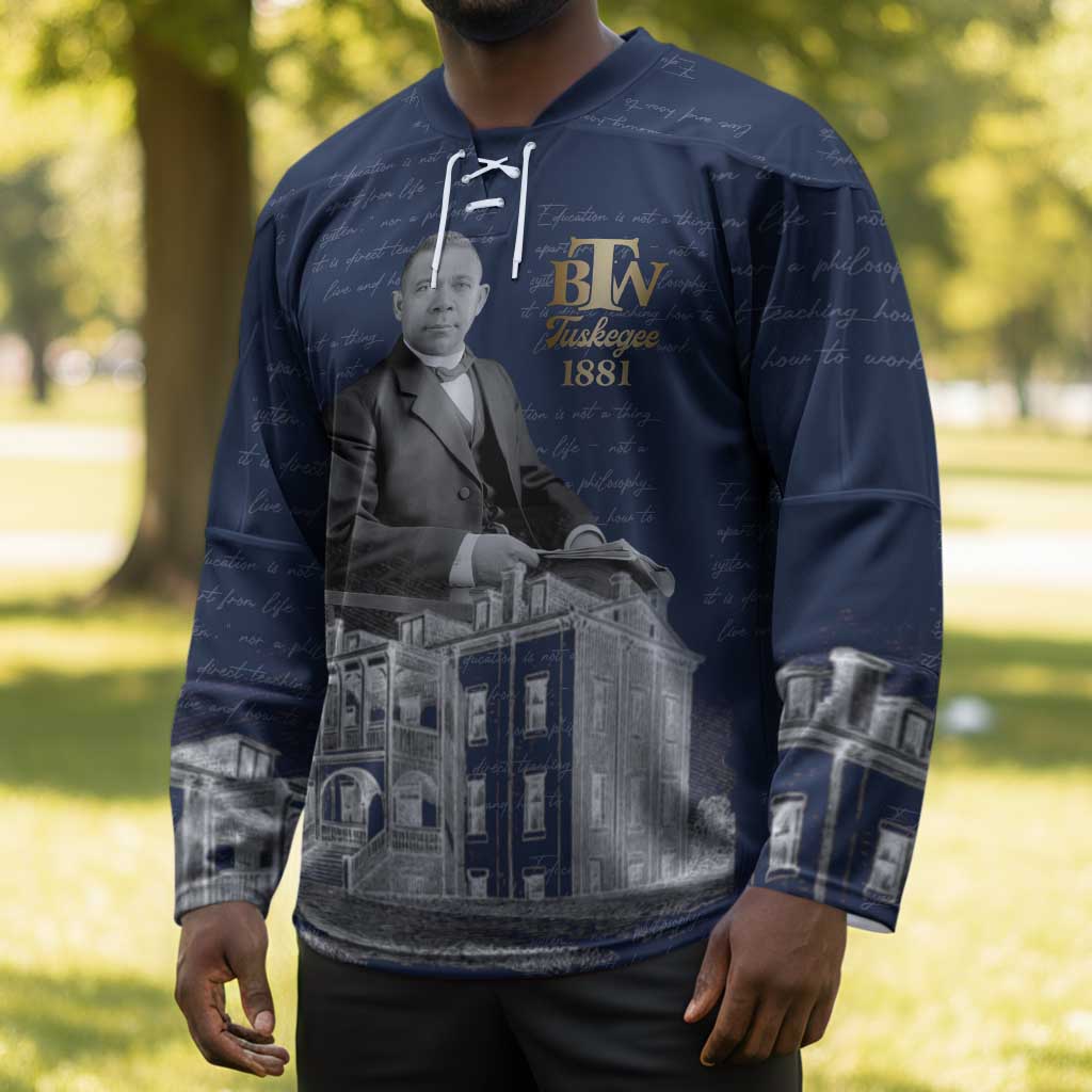 Booker T. Washington Hockey Jersey Tuskegee Institute Design Educational Legacy 1881 Historic Tribute - Wonder Print Shop