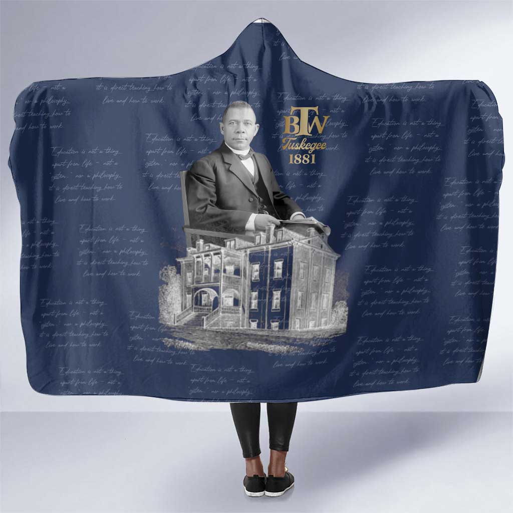 Booker T. Washington Hooded Blanket Tuskegee Institute Design Educational Legacy 1881 Historic Tribute - Wonder Print Shop