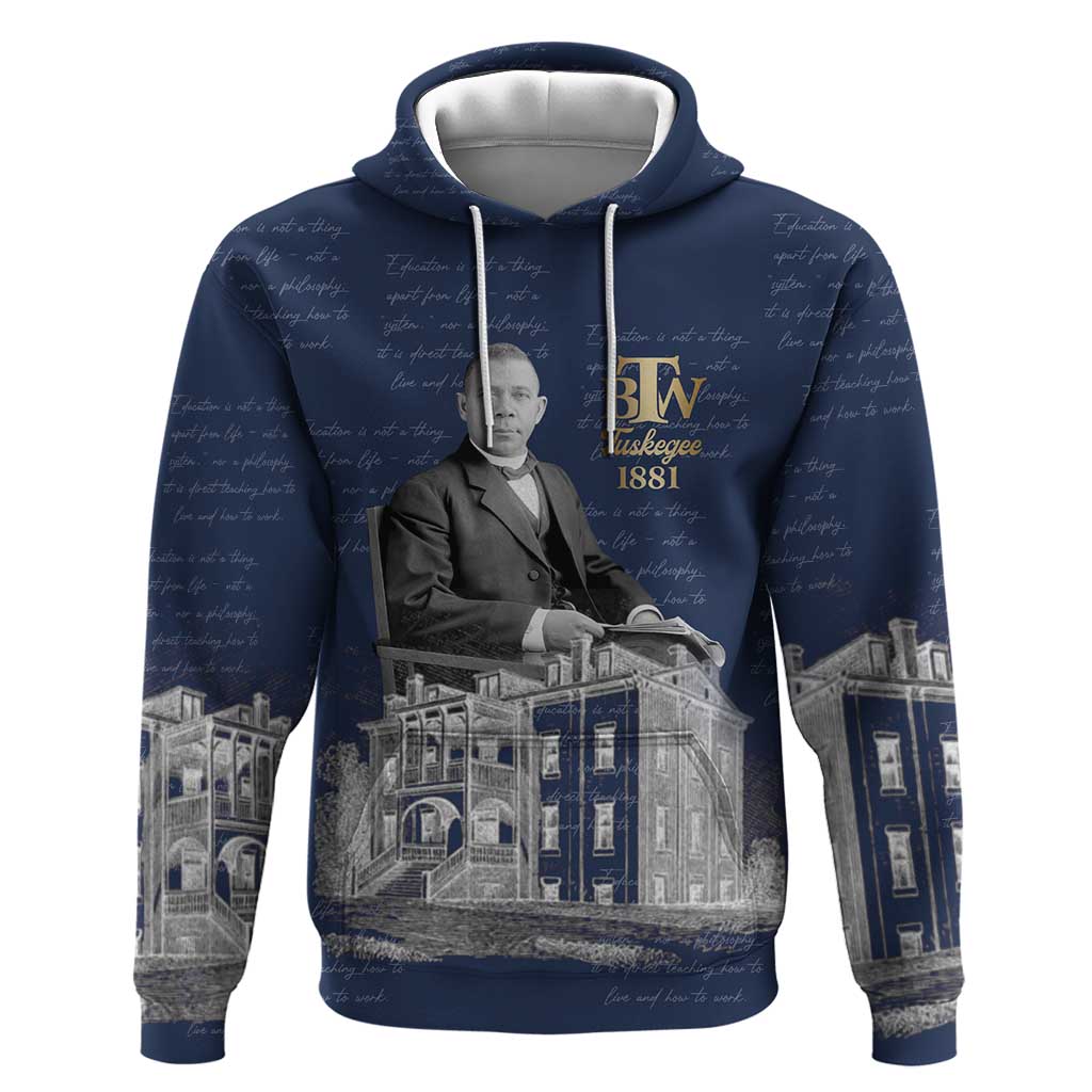 Booker T. Washington Hoodie Tuskegee Institute Design Educational Legacy 1881 Historic Tribute - Wonder Print Shop