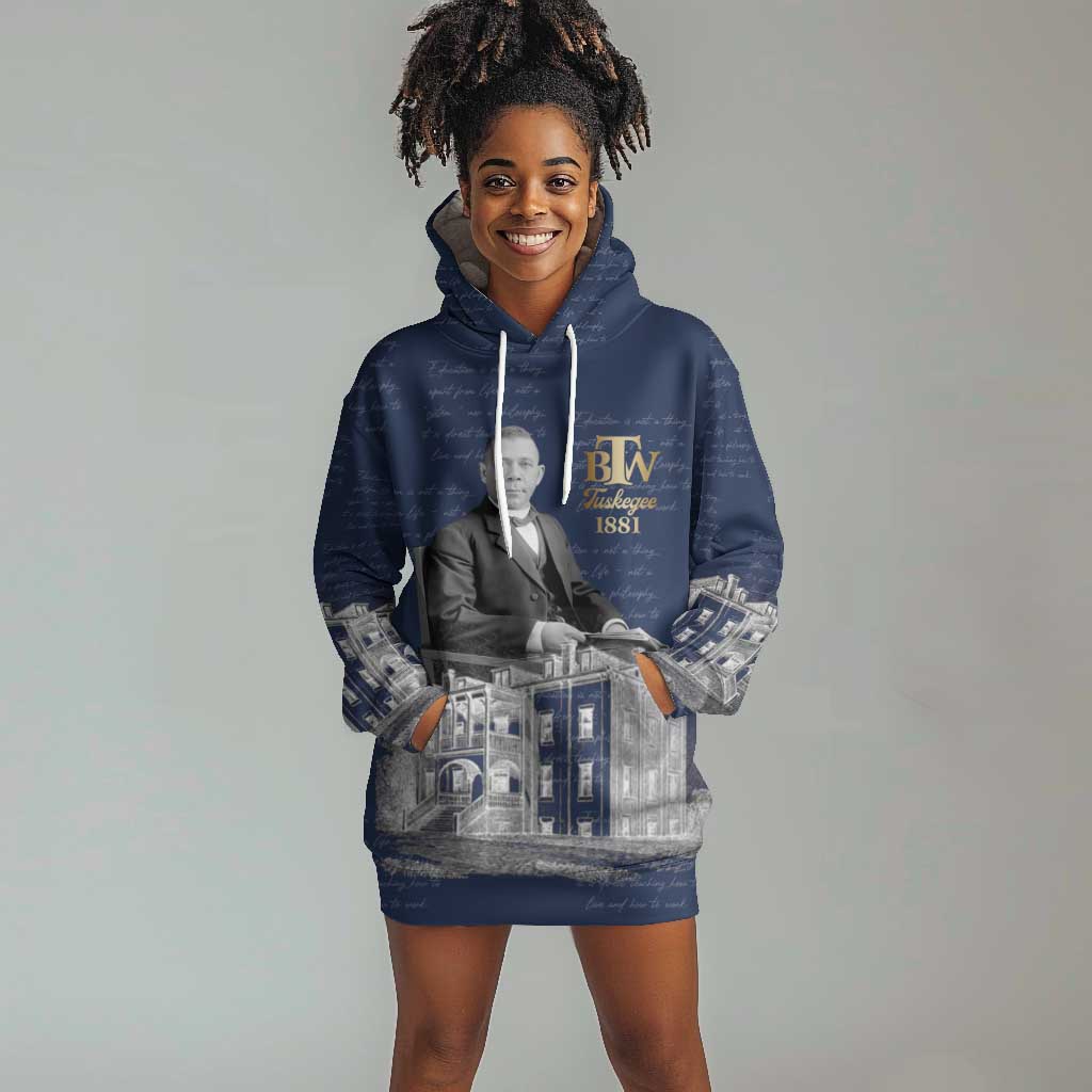 Booker T. Washington Hoodie Dress Tuskegee Institute Design Educational Legacy 1881 Historic Tribute - Wonder Print Shop