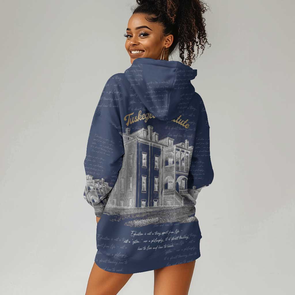 Booker T. Washington Hoodie Dress Tuskegee Institute Design Educational Legacy 1881 Historic Tribute - Wonder Print Shop