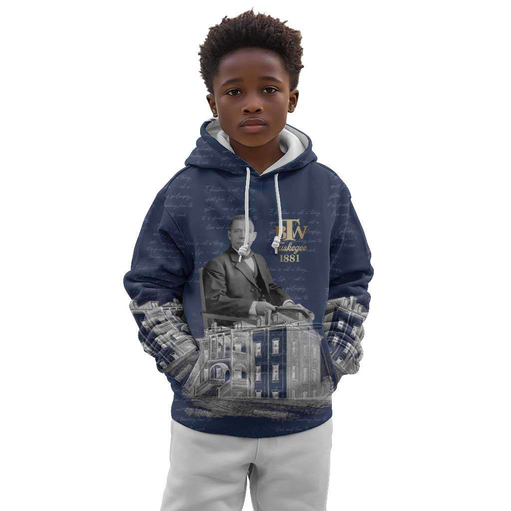 Booker T. Washington Kid Hoodie Tuskegee Institute Design Educational Legacy 1881 Historic Tribute - Wonder Print Shop