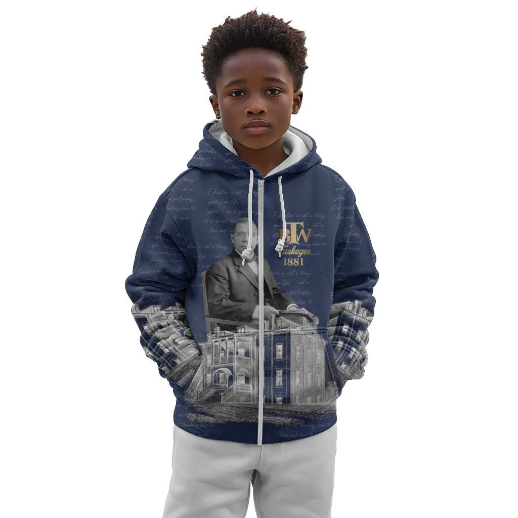 Booker T. Washington Kid Hoodie Tuskegee Institute Design Educational Legacy 1881 Historic Tribute - Wonder Print Shop
