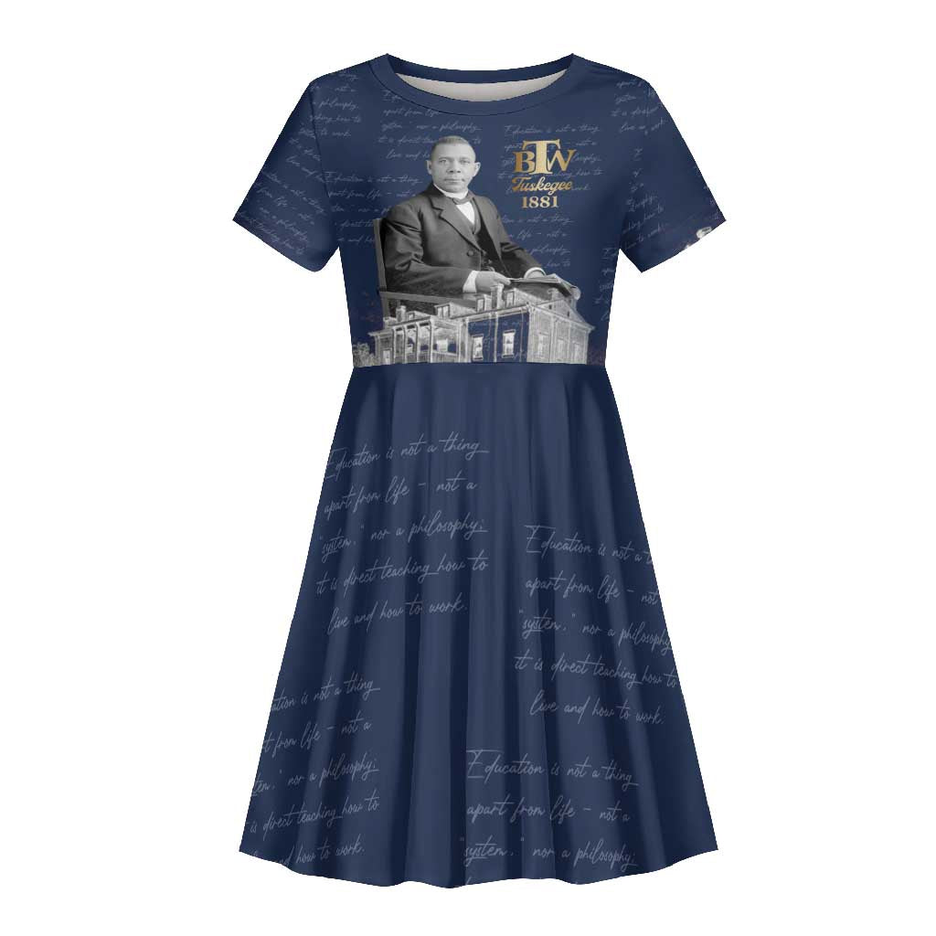Booker T. Washington Kid Short Sleeve Dress Tuskegee Institute Design Educational Legacy 1881 Historic Tribute TS04
