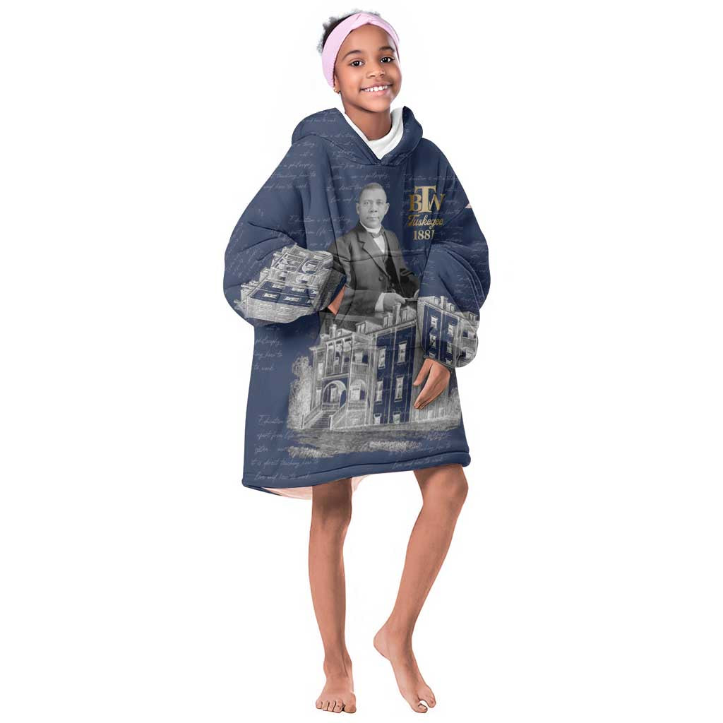 Booker T. Washington Kid Wearable Blanket Hoodie Tuskegee Institute Design Educational Legacy 1881 Historic Tribute - Wonder Print Shop