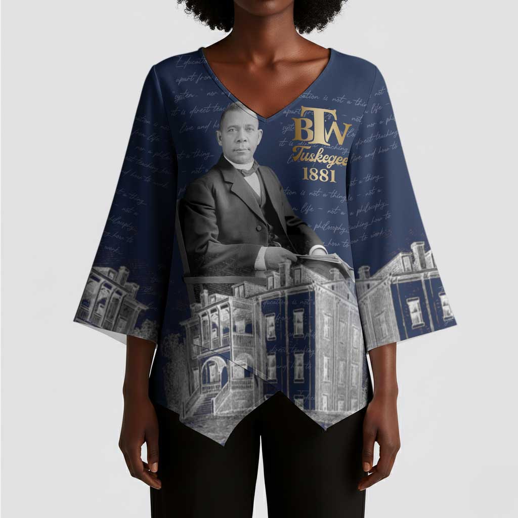Booker T. Washington Kimono Sleeve Blouse Tuskegee Institute Design Educational Legacy 1881 Historic Tribute - Wonder Print Shop