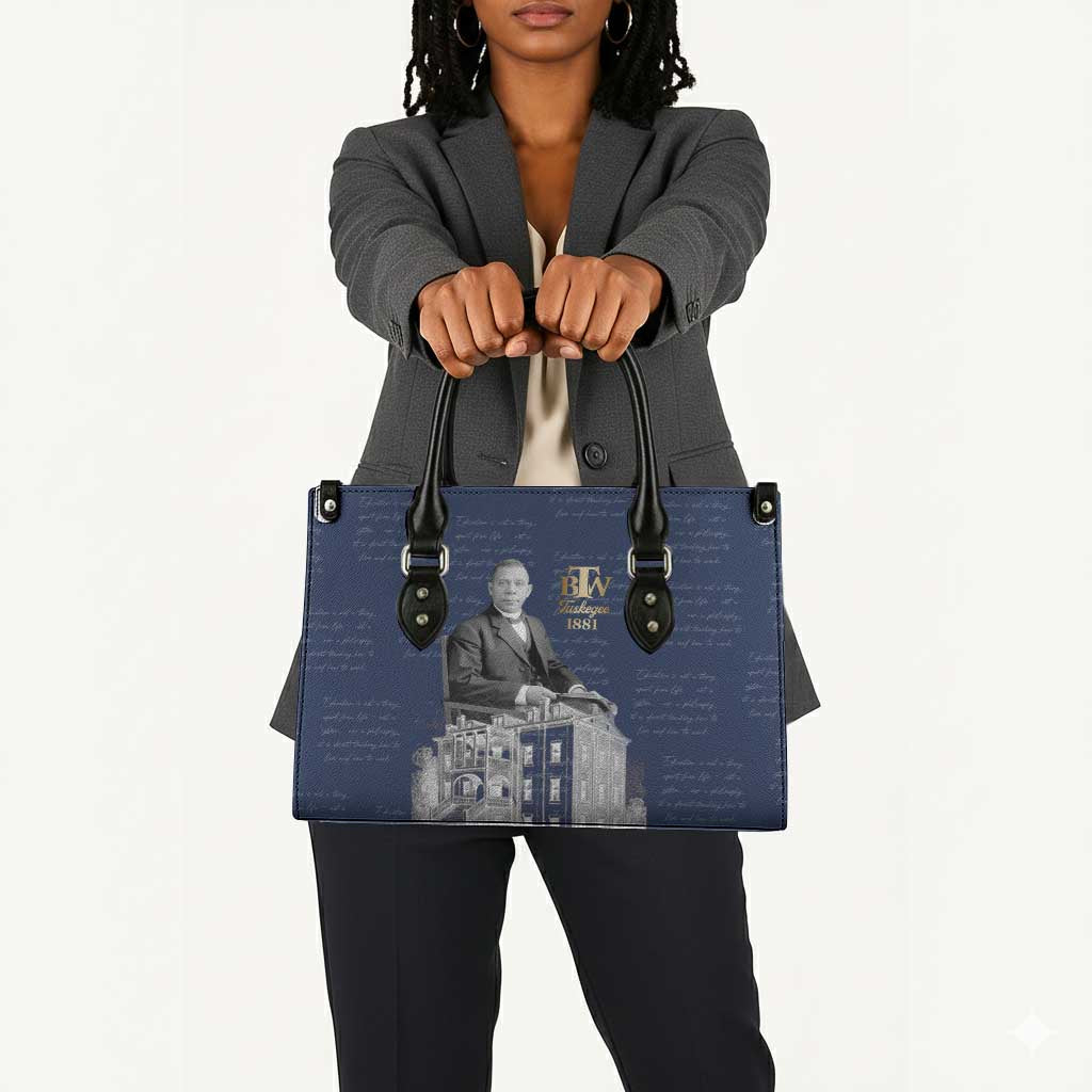 Booker T. Washington Leather Bag Tuskegee Institute Design Educational Legacy 1881 Historic Tribute - Wonder Print Shop