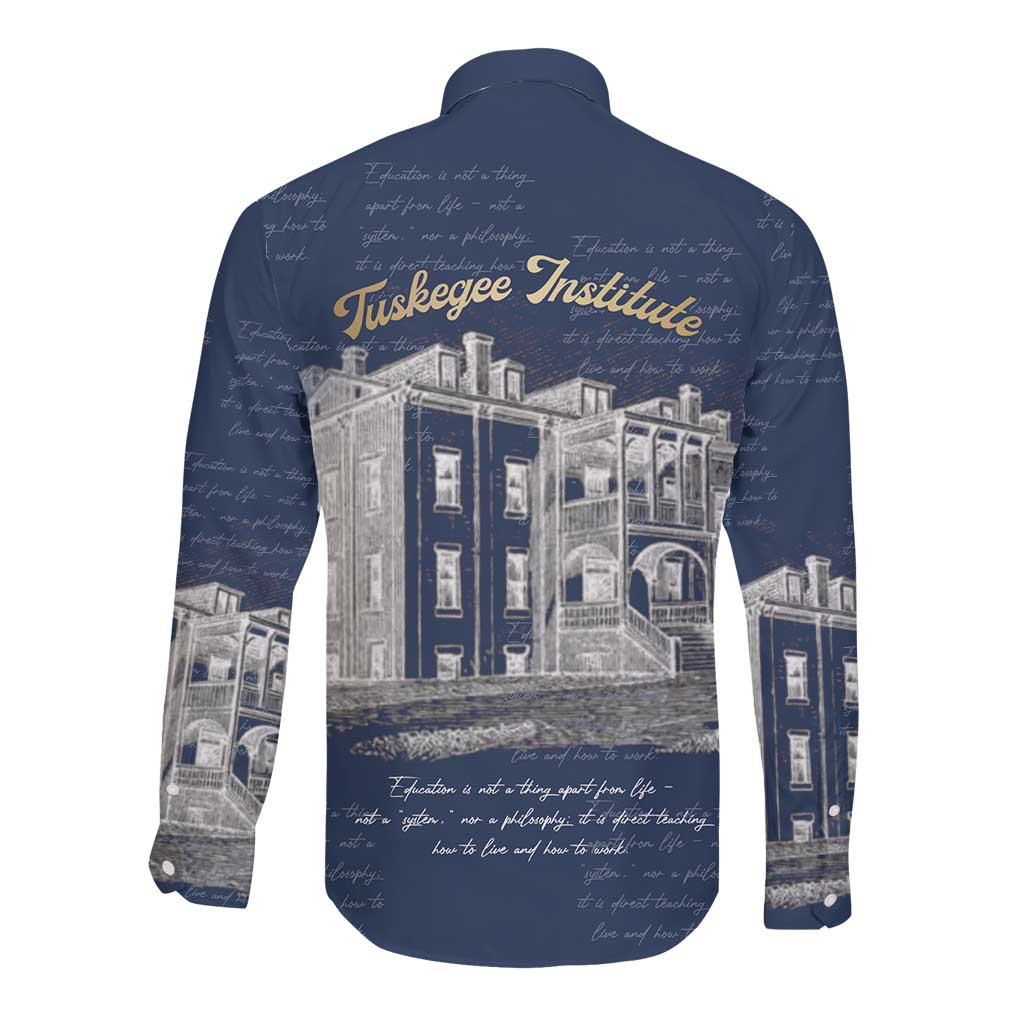 Booker T. Washington Long Sleeve Button Shirt Tuskegee Institute Design Educational Legacy 1881 Historic Tribute - Wonder Print Shop