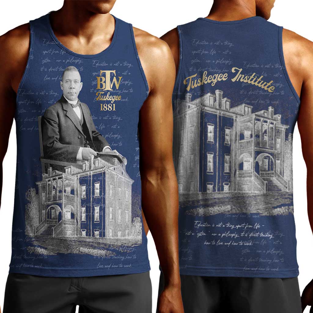 Booker T. Washington Men Tank Top Tuskegee Institute Design Educational Legacy 1881 Historic Tribute - Wonder Print Shop