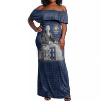 Booker T. Washington Off Shoulder Maxi Dress Tuskegee Institute Design Educational Legacy 1881 Historic Tribute - Wonder Print Shop