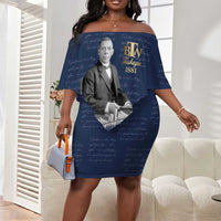 Booker T. Washington Off Shoulder Short Dress Tuskegee Institute Design Educational Legacy 1881 Historic Tribute - Wonder Print Shop