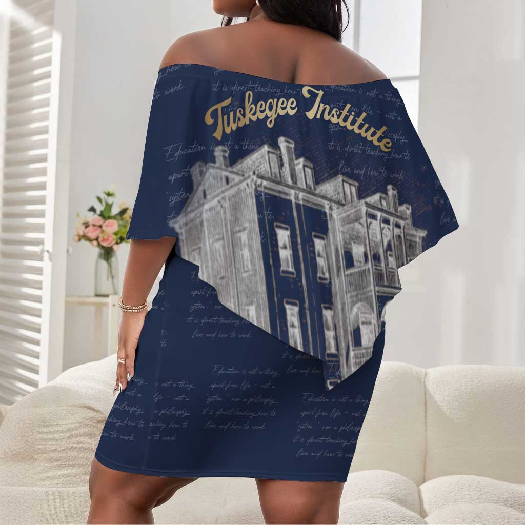 Booker T. Washington Off Shoulder Short Dress Tuskegee Institute Design Educational Legacy 1881 Historic Tribute - Wonder Print Shop