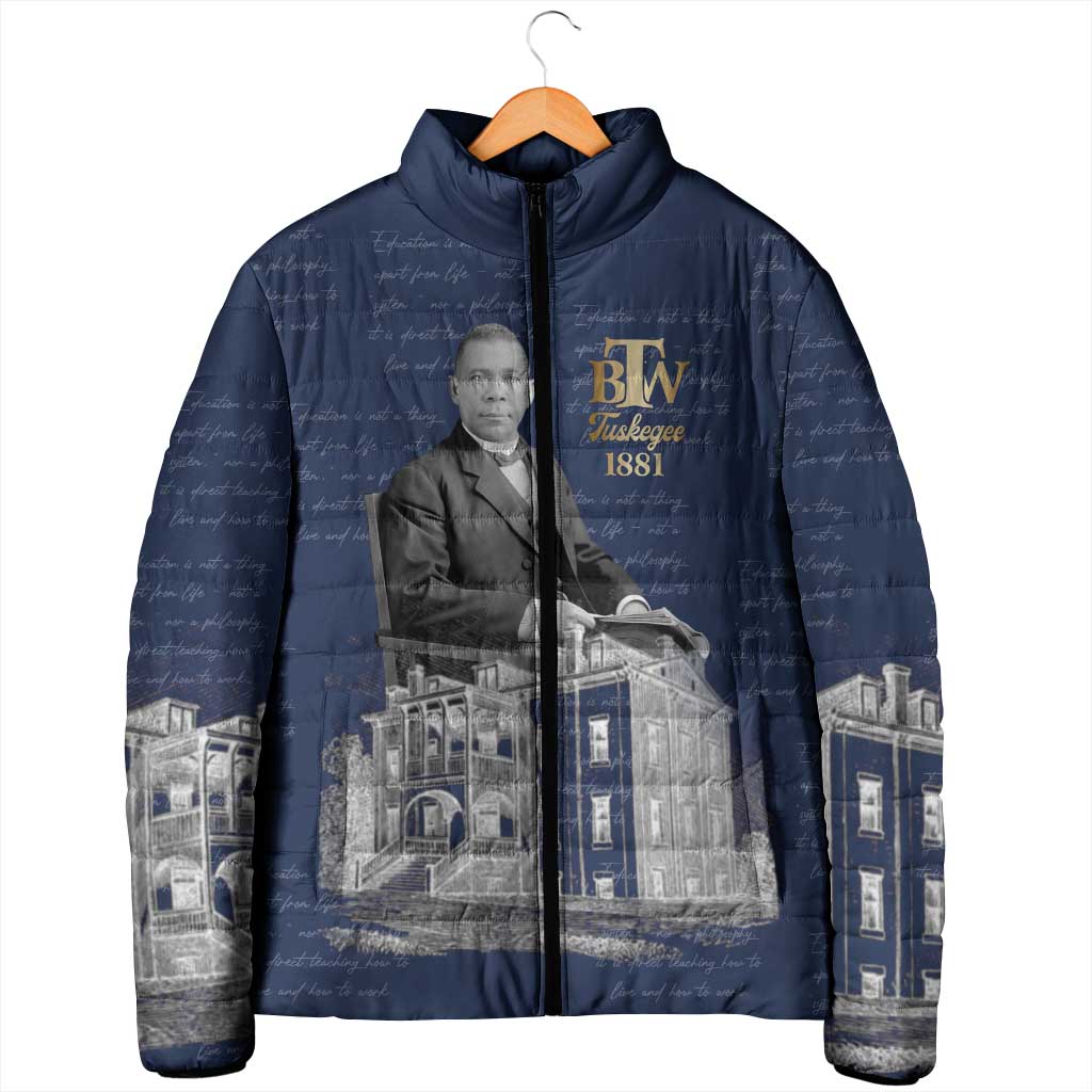 Booker T. Washington Padded Jacket Tuskegee Institute Design Educational Legacy 1881 Historic Tribute - Wonder Print Shop