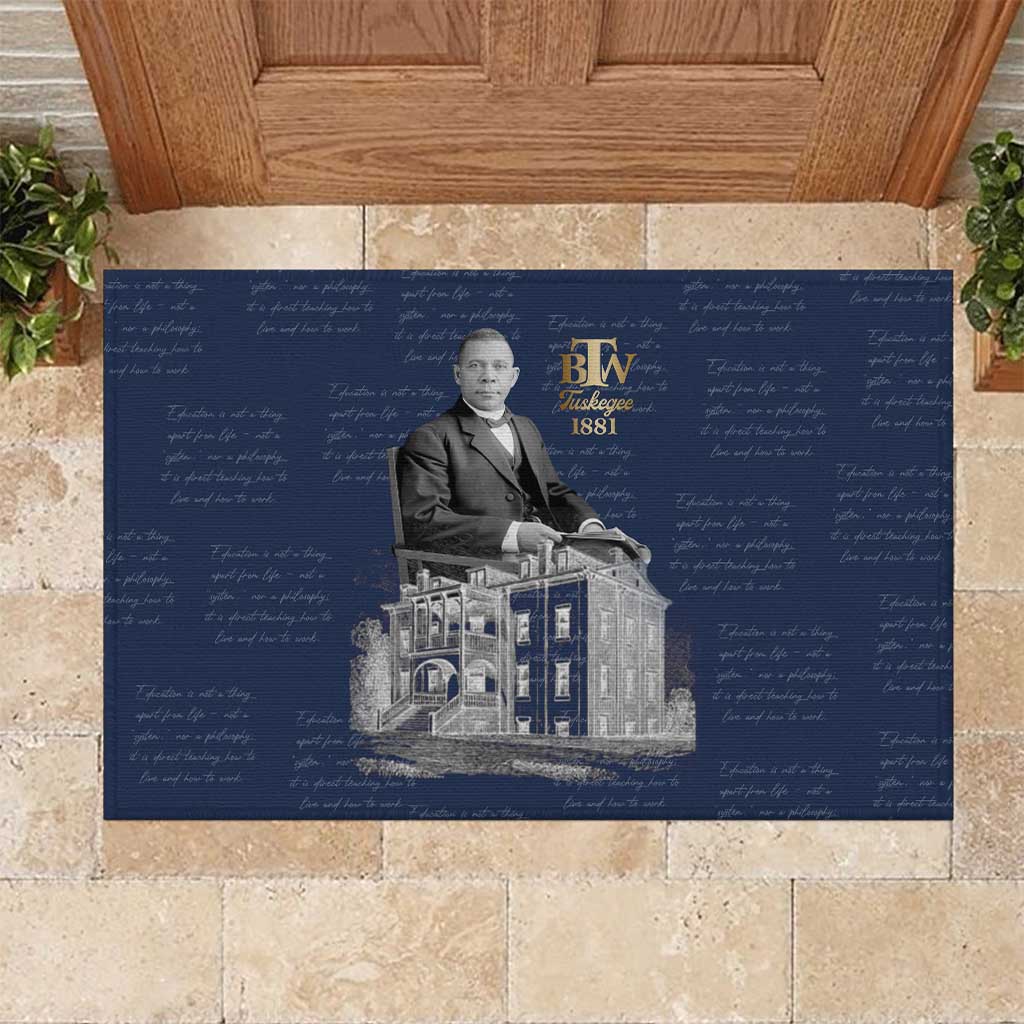 Booker T. Washington Rubber Doormat Tuskegee Institute Design Educational Legacy 1881 Historic Tribute - Wonder Print Shop