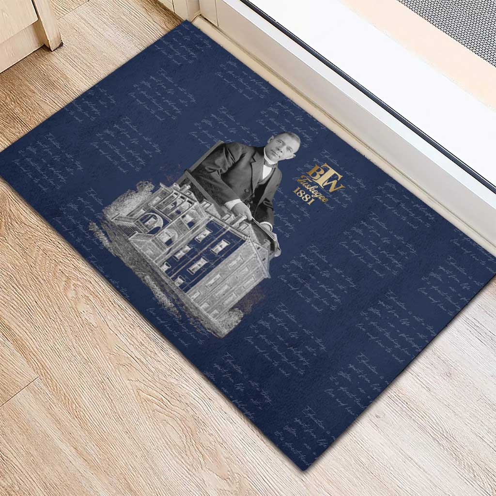 Booker T. Washington Rubber Doormat Tuskegee Institute Design Educational Legacy 1881 Historic Tribute - Wonder Print Shop