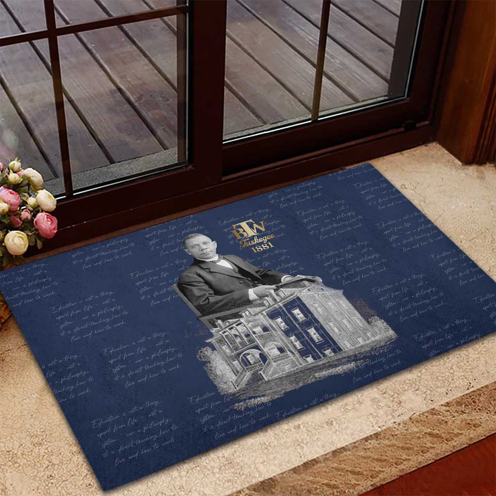 Booker T. Washington Rubber Doormat Tuskegee Institute Design Educational Legacy 1881 Historic Tribute - Wonder Print Shop
