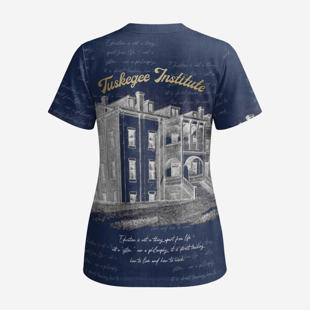Booker T. Washington Scrub Top Tuskegee Institute Design Educational Legacy 1881 Historic Tribute - Wonder Print Shop