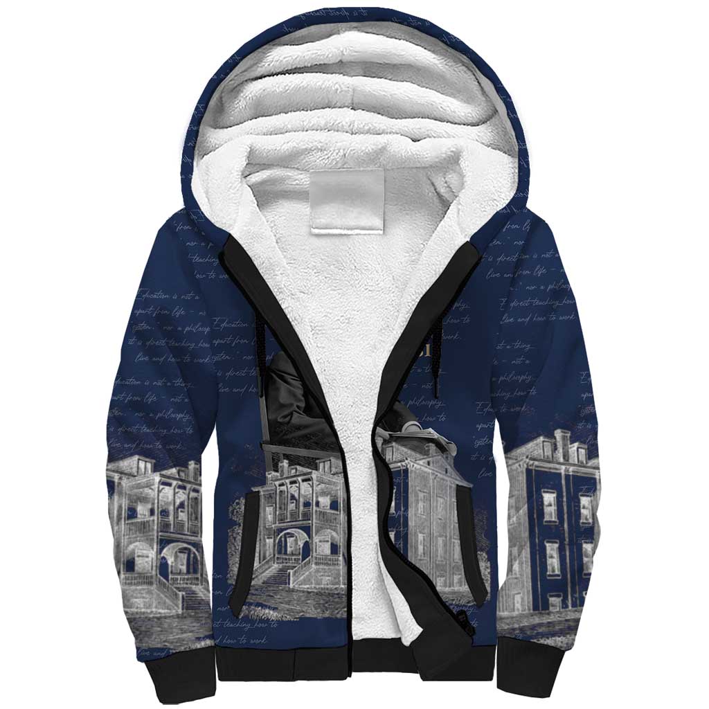 Booker T. Washington Sherpa Hoodie Tuskegee Institute Design Educational Legacy 1881 Historic Tribute - Wonder Print Shop