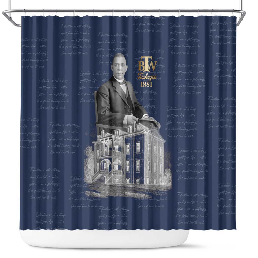 Booker T. Washington Shower Curtain Tuskegee Institute Design Educational Legacy 1881 Historic Tribute - Wonder Print Shop