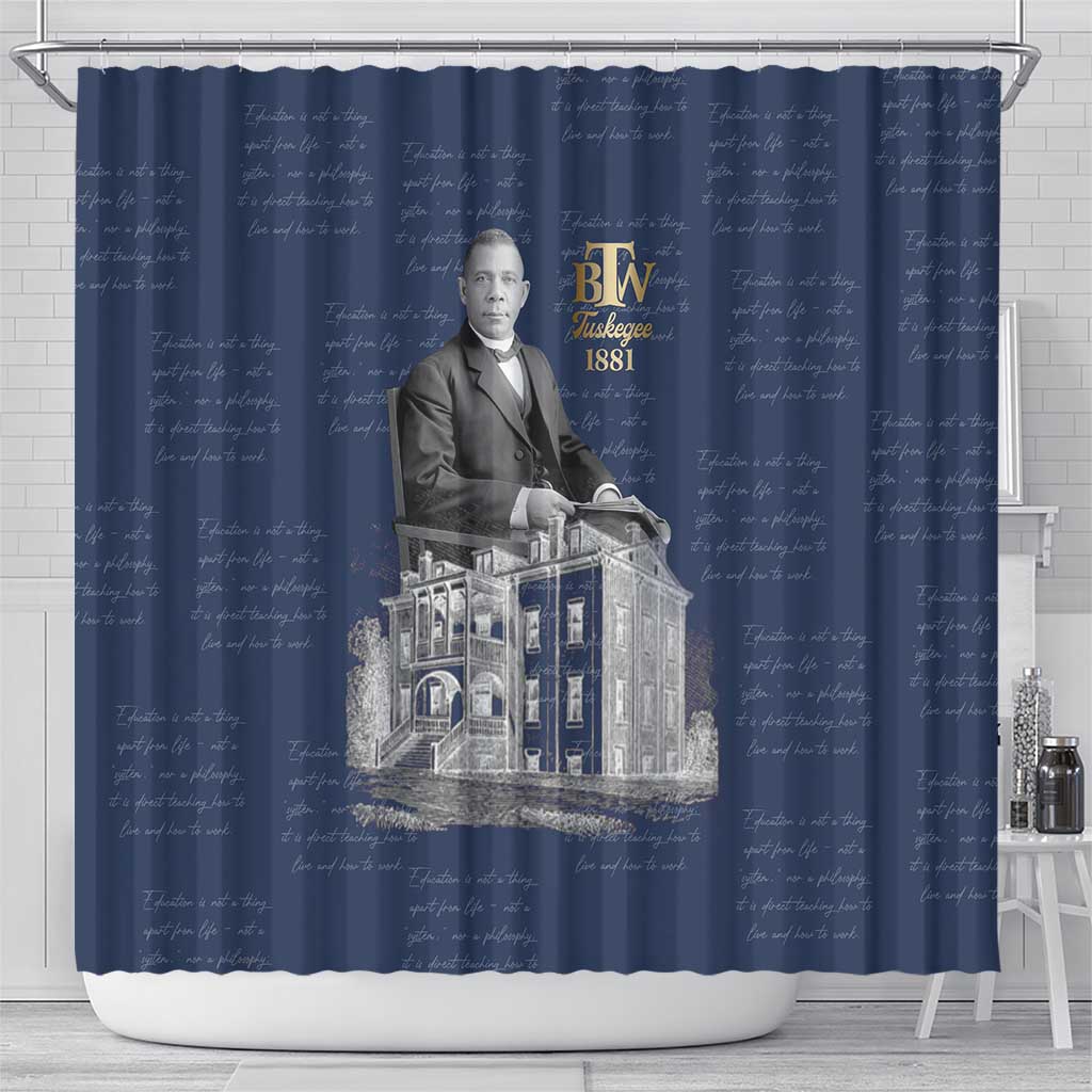 Booker T. Washington Shower Curtain Tuskegee Institute Design Educational Legacy 1881 Historic Tribute - Wonder Print Shop
