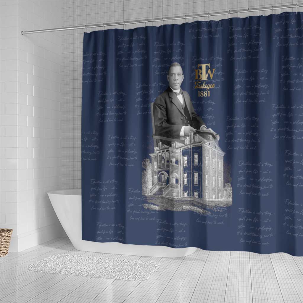 Booker T. Washington Shower Curtain Tuskegee Institute Design Educational Legacy 1881 Historic Tribute - Wonder Print Shop