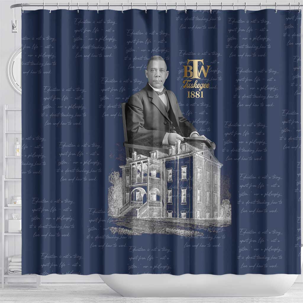 Booker T. Washington Shower Curtain Tuskegee Institute Design Educational Legacy 1881 Historic Tribute - Wonder Print Shop