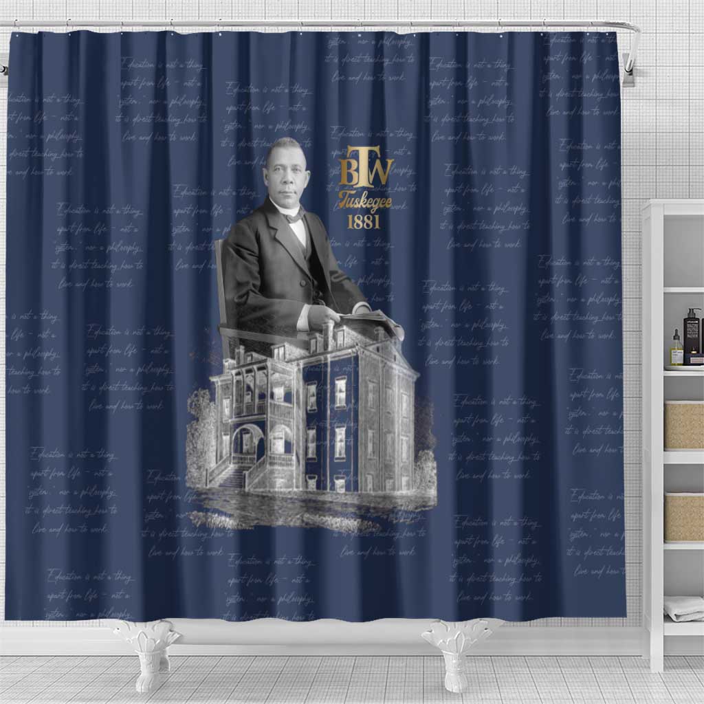 Booker T. Washington Shower Curtain Tuskegee Institute Design Educational Legacy 1881 Historic Tribute - Wonder Print Shop