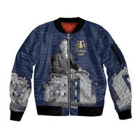 Booker T. Washington Sleeve Zip Bomber Jacket Tuskegee Institute Design Educational Legacy 1881 Historic Tribute - Wonder Print Shop