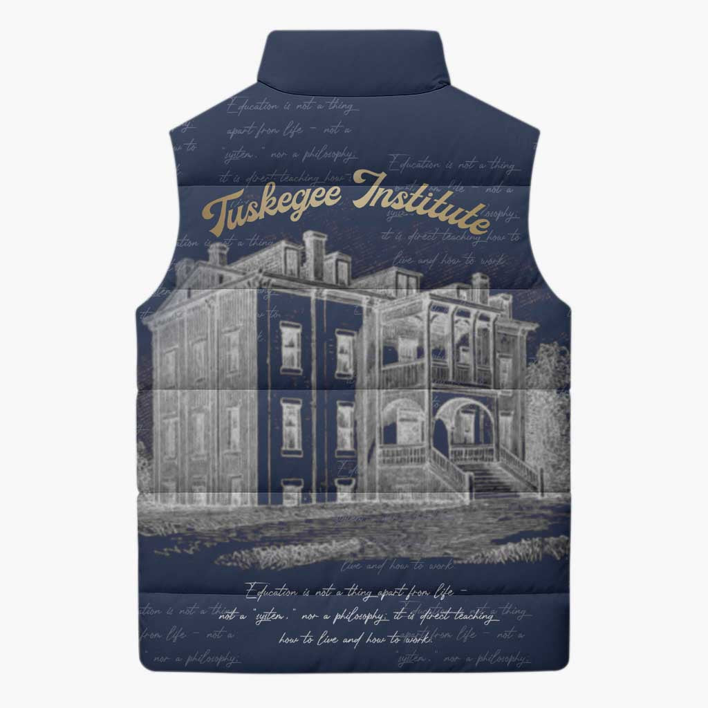 Booker T. Washington Sleeveless Puffer Jacket Tuskegee Institute Design Educational Legacy 1881 Historic Tribute - Wonder Print Shop