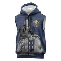 Booker T. Washington Sleeveless Zip Hoodie Tuskegee Institute Design Educational Legacy 1881 Historic Tribute - Wonder Print Shop