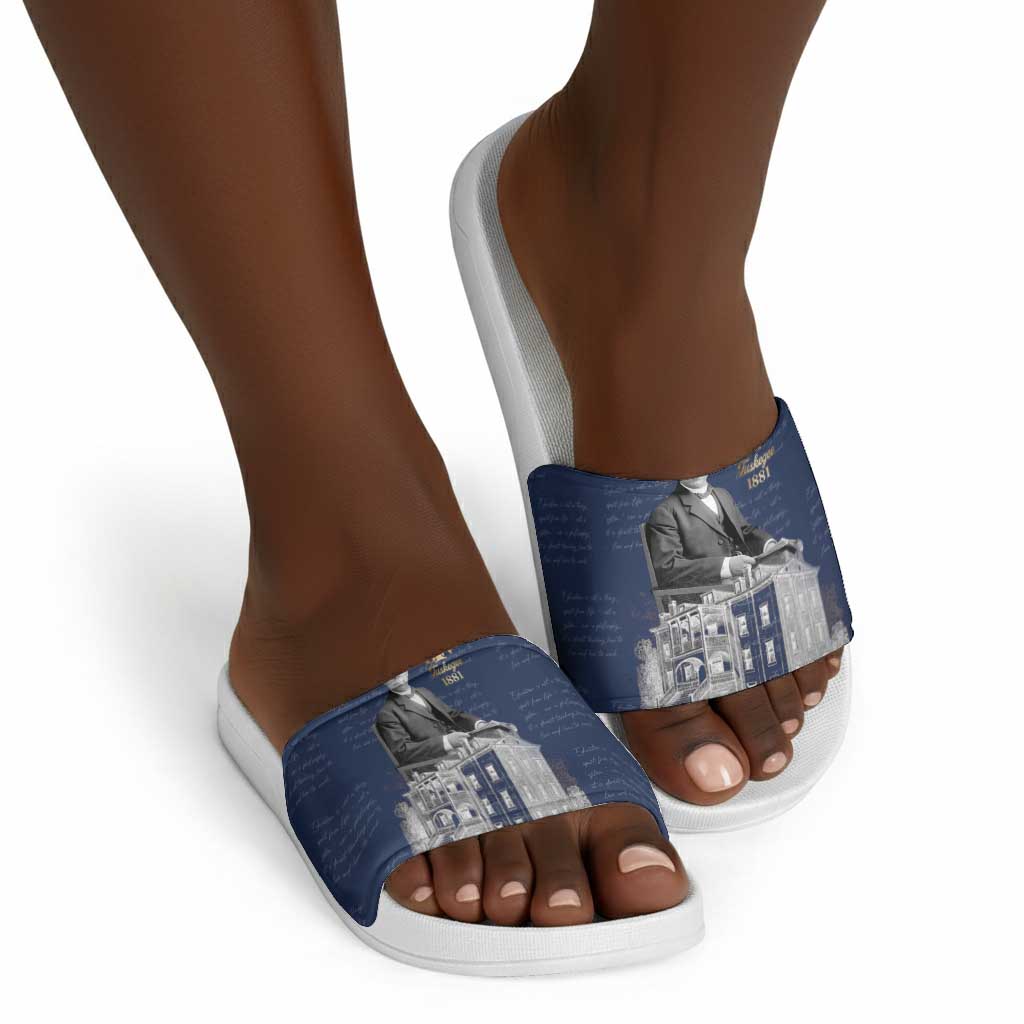 Booker T. Washington Slide Sandals Tuskegee Institute Design Educational Legacy 1881 Historic Tribute - Wonder Print Shop