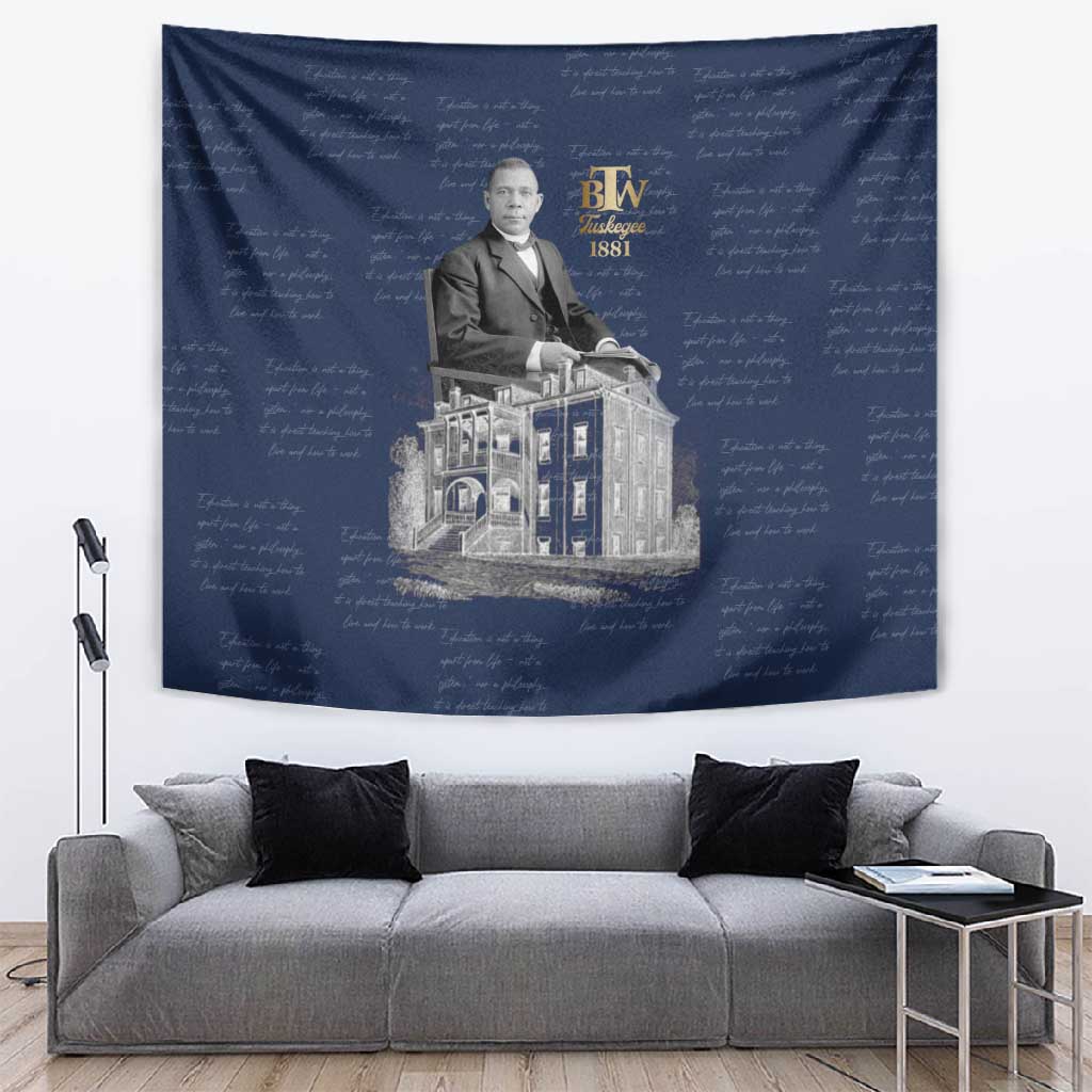 Booker T. Washington Tapestry Tuskegee Institute Design Educational Legacy 1881 Historic Tribute - Wonder Print Shop