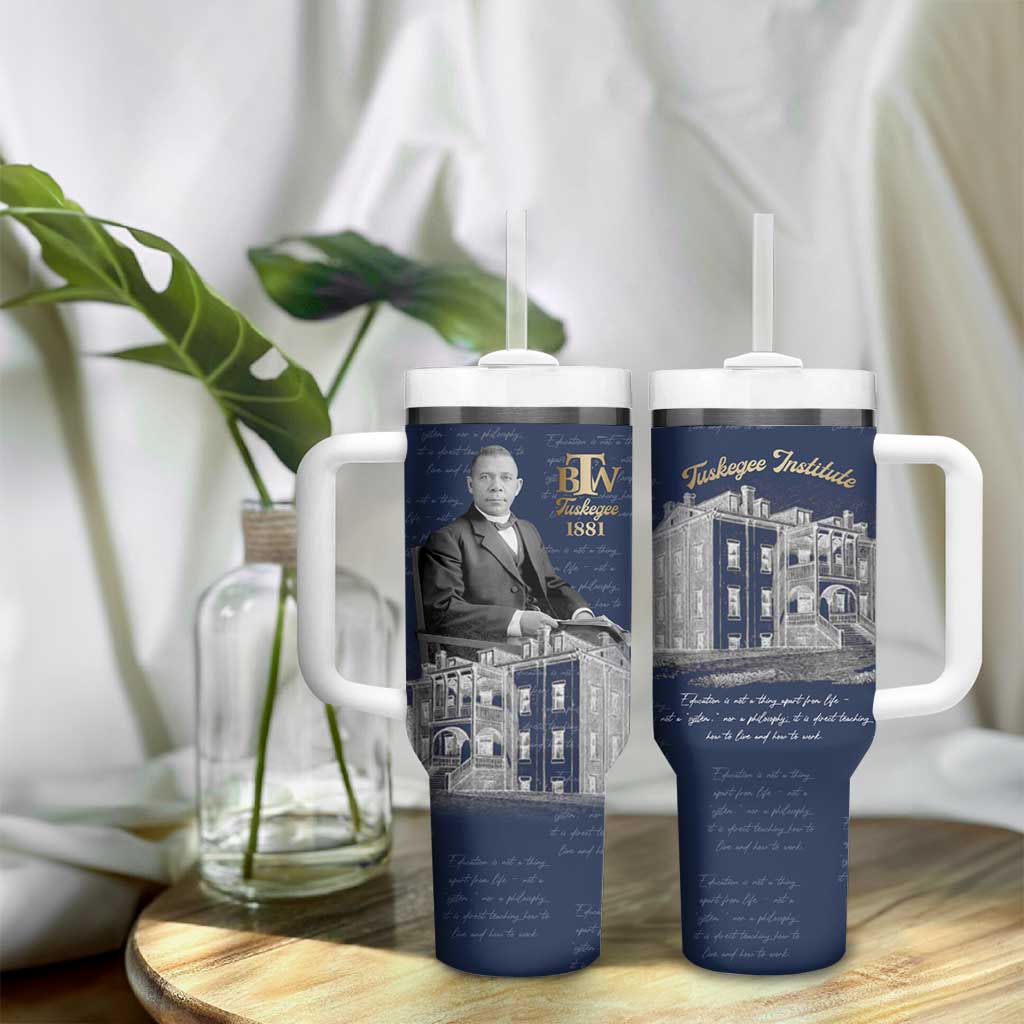 Booker T. Washington Tumbler With Handle Tuskegee Institute Design Educational Legacy 1881 Historic Tribute - Wonder Print Shop